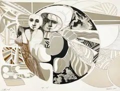 Eyn Sof by Arnold Belkin, 1968, lithograph in colors, sold Mar 2021