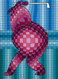 Golf by Victor Vasarely, 1989, serigraph, sold Mar 2021