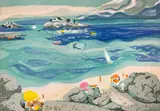 Beach by Georges Lambert, lithograph, sold Mar 2021