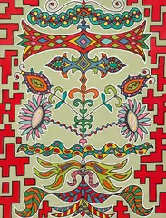 Flowers on Pattern by Edouard Dermit, lithograph, sold Mar 2021