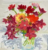 Justine's Reds by Nell Blaine, lithograph, sold Mar 2021