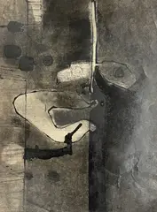 Untitled by Benoît Gilsoul, oil sticks, wash, and gouache on paper, sold Mar 2021