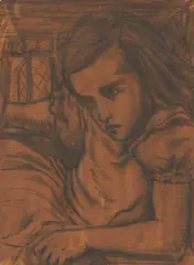 Alice by John Mendelsohn, charcoal on canvas paper, sold Mar 2021