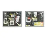 Diptych Ready Made V & Ication Network by Thomas Barrow, 1979, gelatin silver photogram, spray enamel, sold Apr 2021