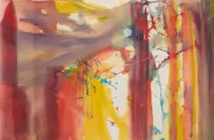 Startled Dream by Gene Hutner, c.1985, watercolor on paper, sold Apr 2021