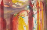 Startled Dream by Gene Hutner, c.1985, watercolor on paper, sold Apr 2021