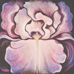 Pink Iris by Lowell Nesbitt, 1982, oil on canvas, sold Apr 2021