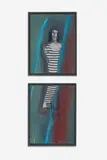 Untitled (Diptych) by Holly Roberts, 1994, mixed media on canvas, embellished oil on photographic print, sold Apr 2021