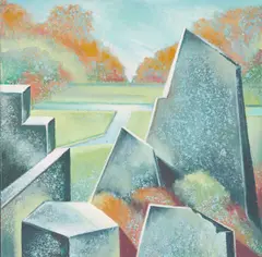 Quiet Dream by Lowell Nesbitt, 1984, oil on canvas, sold Apr 2021