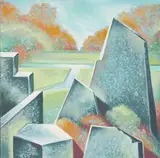 Quiet Dream by Lowell Nesbitt, 1984, oil on canvas, sold Apr 2021