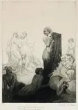 The Grey-Eyed Girl by Norman Lindsay, 1918, etching and engraving, sold Nov 2013
