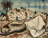 Reclining Native Boy, Nigeria by Donald Friend, 1939, watercolour and ink on paper, sold Oct 2013