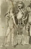 Youth, Death And The Maiden by Donald Friend, 1949, ink and wash on paper, sold Oct 2013