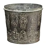 TENGGER MOUNTAINS, EAST JAVA, possibly 14th-15th century by Zodiac Holy Water Beaker, bronze beaker decorated with the signs of the Javanese zodiac, offered Oct 2013