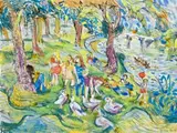 Yarra Bank by Donald Friend, 1981, watercolour, gouache and crayon on paper, sold Oct 2013