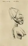 Ikerre Carving, Nigeria by Donald Friend, 1939, ink and wash on paper, sold Oct 2013