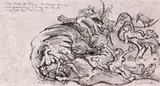 The Arts Of Peace (Study For ‘Earth Imagined By Martians’) by Donald Friend, c.1977, ink on paper, sold Oct 2013
