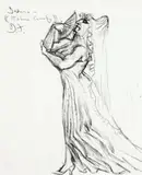 Duenna (Italian Comedy) by Donald Friend, ink on paper, sold Oct 2013