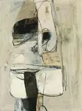 Untitled White Painting by Brett Whiteley, 1961, oil, tempera, pencil and mixed media on paper on board, sold Aug 2013