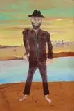 Sturt On The River Bank by Sidney Nolan, 1948, Ripolin enamel on composition board, offered Aug 2013