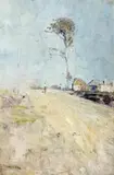 A ROAD TO THE KURRAJONG, c.1896 (also known as SUMMER HEAT) by Arthur Streeton, oil on wood panel, sold Aug 2013
