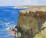 CLIFF AND OCEAN BLUE, 1932 (also known as PORT CAMPBELL CLIFFS) by Arthur Streeton, oil on canvas, offered Aug 2013