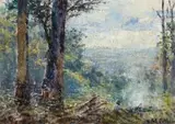 The Campfire, Mount Macedon by Frederick McCubbin, c.1908-10, oil on canvas-board, sold Aug 2013