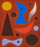 Performance by John Coburn, 1980, oil on canvas, sold Aug 2013