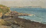 Coast Of Cornwall by Tom Roberts, 1919, oil on wood panel, offered Aug 2013