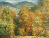 Cowan Creek Autumn by Eric Wilson, 1945, oil on board, offered Aug 2013