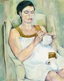 Enceinte by Lina Bryans, 1969, oil on canvas-board, offered Aug 2013