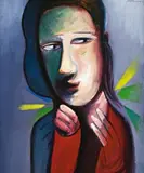 Head Of A Woman by Charles Blackman, 1965, oil on canvas on board, offered Aug 2013