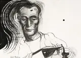 Achmid Ii by Brett Whiteley, 1967, India ink and charcoal on paper, sold Aug 2013