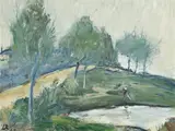 The Pond by Lloyd Rees, 1967, oil on board, sold Aug 2013