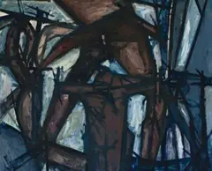 Forms by Roger Kemp, 1960-65, oil on composition board, sold Aug 2013