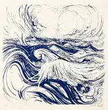 Bird And Wave by Brett Whiteley, 1974, colour screenprint and lithograph, sold Aug 2013