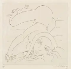 Anna by Brett Whiteley, 1977, etching, offered Aug 2013