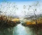 Sunlight On The Creek by David Boyd, 1980s, oil on canvas, sold Aug 2013