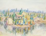 River, New Zealand by John Peter Russell, watercolour on paper, sold Aug 2013