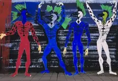Four Figures In Bird Costumes by Nikos Georgiadis, gouache on paper, sold Aug 2013