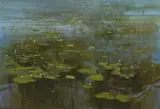Water Lilies by Bryan Westwood, c.1985, synthetic polymer paint on paper on board, sold Aug 2013
