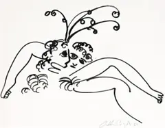 Joined Figures by Arthur Boyd, 1962, ink on paper, sold Aug 2013