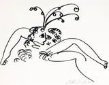 Joined Figures by Arthur Boyd, 1962, ink on paper, sold Aug 2013