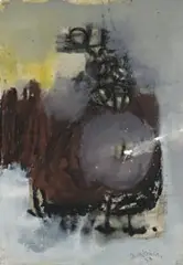 Abstract (Bird) by Frank Hodgkinson, 1959, gouache and charcoal on paper, sold Aug 2013