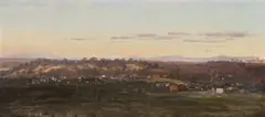 Distant View Towards Yarra Bend From Our Little Tower by Eugene von Guerard, 1871, oil on canvas on board, sold Apr 2013