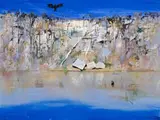 Shoalhaven With Black Cockatoo And Swan by Arthur Boyd, oil on canvas, sold Apr 2013