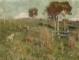 Landscape by David Davies, c.1895, oil on wood panel, offered Apr 2013