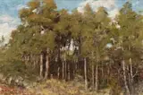 A Mountain Clearing, Macedon by Frederick McCubbin, 1904, oil on canvas on board, sold Apr 2013