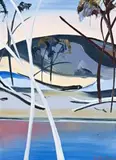 Shoalhaven Riverbank by Arthur Boyd, oil on plywood, sold Apr 2013