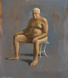 Figure Study ‘On The Wharf, Livorno’ by Jeffrey Smart, 2001, oil on canvas, sold Apr 2013